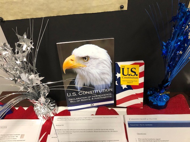 Picture of U.S. Constitution Day books at display table
