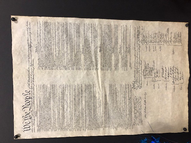 Picture of a copy of the U.S. Constitution